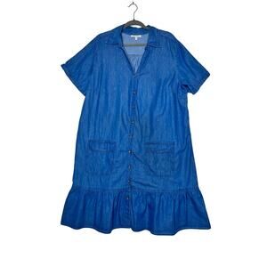 Speed Limit dress size 2X chambray shirt dress pockets prariecore, cottagecore